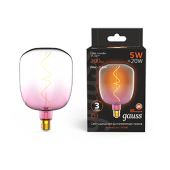Лампы (источники света) лампа светодиодная led filament flexible v140-dc pink-clear e27 5w 200lm 1800k 140*200mm 1/6 | 1010802105 | gauss выгодная цена
