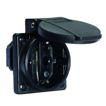 1Разъемы промышленные розетка встраиваемая schuko 16a 3p 250v ip54 черные 71097 i 71097-bals i bals выгодная цена