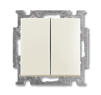 1Розетки, выключатели, звонки электрические abb basic 55 сл. кость переключатель 2-х клавишный | 1012-0-2151 | 2cka001012a2151 | abb выгодная цена