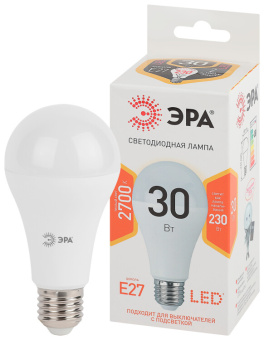 1Лампы (источники света) лампа светодиодная led a65-30w-827-e27 (диод, груша, 30вт, тепл, e27) (10/100/1200) | б0048015 | эра выгодная цена