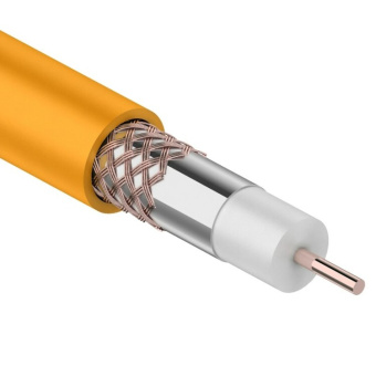 1Кабель коаксиальный (RG) кабель коаксиальный rexant rg-6u+cu нг(а)-hf, cu/al/cu, 64%, 75 ом, бухта 100 м, оранжевый|01-2654|rexant выгодная цена