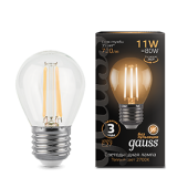 Лампы (источники света) лампа светодиодная black led filament шар e27 11w 720lm 2700k | 105802111 | gauss выгодная цена