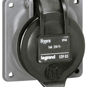 1Разъемы промышленные встраиваемая розетка hypra - ip 44 - 2к+з - бытовая - 250 в - 16 а - пластик | 053903 | legrand выгодная цена