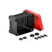 Коробки распределительные распределительная коробка x10, ip 67, 191х151х126 мм, черная с красной крышкой | 2005156 | obo bettermann выгодная цена