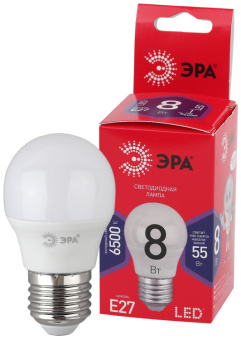 1Лампы (источники света) лампа светодиодная red line led p45-8w-865-e27 r e27 / е27 8вт шар холодный дневной свет | б0045359 | эра выгодная цена