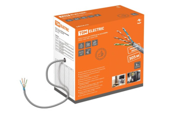 1Кабель витая пара (UTP, FTP) кабель витая пара f/utp cat 5e 4х2х24awg (305м) solid, пвх, серый | sq0107-0102 | tdm выгодная цена