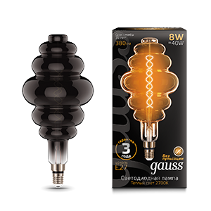 1Лампы (источники света) лампа светодиодная led vintage filament flexible bd200 8w e27 200*410mm gray 2700k 1/6 | 159802008 | gauss выгодная цена