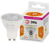 Лампы (источники света) лампа светодиодная std led lense mr16-8w-827-gu10 gu10 8вт линзованная софит теплый белый свет | б0054941 | эра выгодная цена