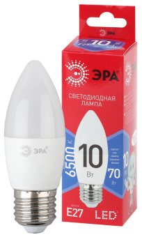 1Лампы (источники света) лампа светодиодная red line led b35-10w-865-e27 r e27 / е27 10вт свеча холодный дневной свет | б0045338 | эра выгодная цена