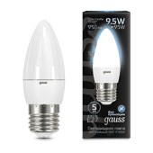 Лампы (источники света) лампа светодиодная led свеча e27 9.5w 950lm 4100к | 103102210 | gauss выгодная цена