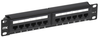 1Патч-панели 1u патч-панель кат.6 utp 12 портов 10" dual idc | pp12-1uc06u-d05-10 | itk выгодная цена