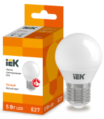 Лампы (источники света) лампа светодиодная led 5вт е27 220в 3000к g45 шар | lle-g45-5-230-30-e27 | iek выгодная цена