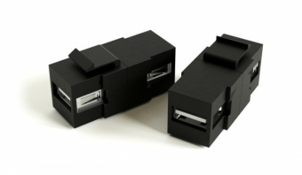 1Розетки, адаптеры и модули Keystone kj1-usb-a2-bk вставка формата keystone jack с проходным адаптером usb 2.0 (type a), rohs, черная | 251214 | hyperline выгодная цена