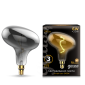 Лампы (источники света) лампа светодиодная led vintage filament flexible fd180 6w e27 220*280mm gray 2400k 1/6 | 165802008 | gauss выгодная цена