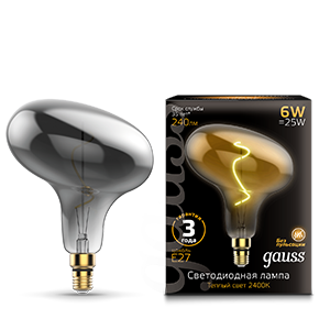 1Лампы (источники света) лампа светодиодная led vintage filament flexible fd180 6w e27 220*280mm gray 2400k 1/6 | 165802008 | gauss выгодная цена