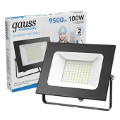 Прожекторы прожектор светодиодный 100w ip65 6500к черный | 613100100 | gauss выгодная цена