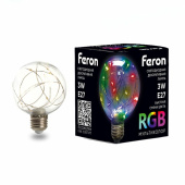 Лампы (источники света) лампа светодиодная, (3w) 230v e27 rgb g80, lb-381 | 41676 | feron выгодная цена