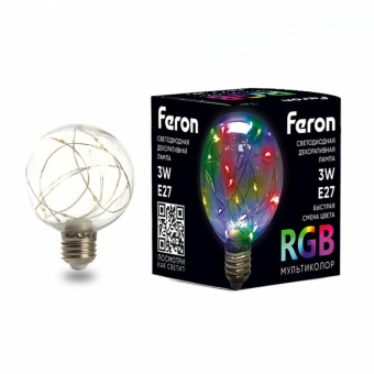 1Лампы (источники света) лампа светодиодная, (3w) 230v e27 rgb g80, lb-381 | 41676 | feron выгодная цена