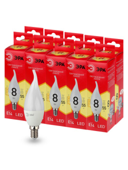 1Лампы (источники света) лампа светодиодная led bxs-8w-827-e14 r (диод, свеча на ветру, 8вт, тепл, e14) | б0051853 | эра выгодная цена