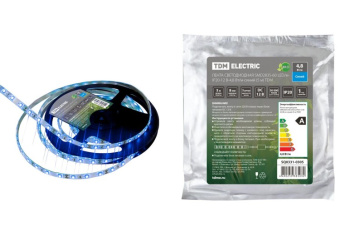 1Ленты светодиодные лента светодиодная smd2835-60 led/м-ip20-12 в-4,8 вт/м-синий (5 м) | sq0331-0305 | tdm выгодная цена