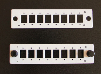 1Оптические компоненты СКС панель лицевая fo-fp-w140h42-8sc/dlc-gy (модуль) для установки 8-sc(dlc), с отверстиями м2 для крепления адаптера, серая | 250391 | hyperline выгодная цена