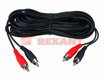 1Шнуры ТВ,Аудио шнур 2 rca - 2 rca, длина 1,5 метра, черный | 17-0103 | rexant выгодная цена