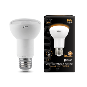 1Лампы (источники света) лампа светодиодная led 9вт e27 220в 2700к reflector r63 | 106002109 | gauss выгодная цена