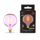 Лампы (источники света) лампа светодиодная led filament flexible g125-c pink e27 5w 190lm 1800k 125*178mm 1/10 | 1011802105 | gauss выгодная цена