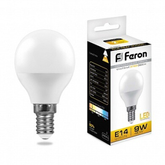 1Лампы (источники света) лампа светодиодная lb-550 (9w) 230v e14 2700k g45 | 25801 | feron выгодная цена