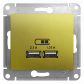 Розетки, выключатели, звонки электрические glossa фисташковый usb розетка, 5в/2100ма, 2х5в/1050ма, механизм | gsl001033 | se выгодная цена