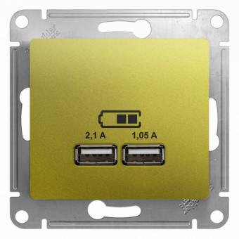 1Розетки, выключатели, звонки электрические glossa фисташковый usb розетка, 5в/2100ма, 2х5в/1050ма, механизм | gsl001033 | se выгодная цена