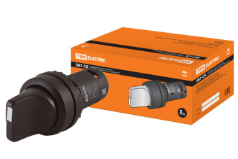 1Кнопки, светосигнальные лампы и кнопочные посты переключатель на 2 положения с фиксацией sb7-cd25 короткая ручка d22мм 1з+1р черный | sq0746-0071 | tdm выгодная цена