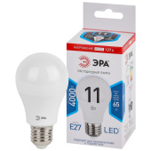 Лампы (источники света) лампа светодиодная led a60-11w-127v-840-e27 (диод, груша, 11вт, 127в, нейтр, e27) (10/100/1200) | б0049100 | эра выгодная цена