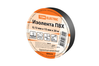 1Изделия для монтажа и опрессовки кабеля изолента пвх 0,13*15мм черная 20м | sq0526-0016 | tdm выгодная цена