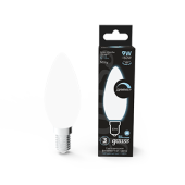 Лампы (источники света) лампа светодиодная filament свеча 9w 610lm 4100к е14 milky диммируемая led 1/10/50 | 103201209-d | gauss выгодная цена
