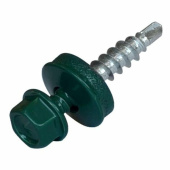 Крепёж саморез кр св. 4,8х28 ral-6002 (зелёный) (300 шт) - ведро ( 1,584 кг) | 103177 | tech-krep выгодная цена