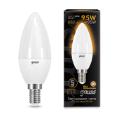 Лампы (источники света) лампа светодиодная led 9.5вт e14 220в 3000к candle (свеча) | 103101110 | gauss выгодная цена