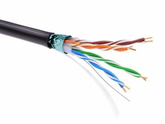 1Кабель витая пара (UTP, FTP) информационный кабель экранированный f/utp 4х2 cat5e, pe, чёрный | rn5efupe3bk | dkc выгодная цена