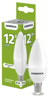 1Лампы (источники света) лампа светодиодная c35 свеча 12вт 230в 4000к e14 generica | ll-c35-12-230-40-e14-g | iek выгодная цена