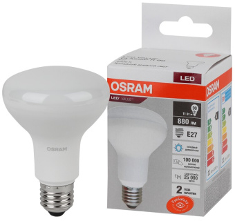 1Лампы (источники света) лампа светодиодная led value r80 11w/865 230v e27 10x1     | 4058075582750 | osram выгодная цена