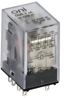 1Реле реле общ. назнач. ogr-2 4c 220в ac oni | ogr-2-4c-ac220v | oni выгодная цена