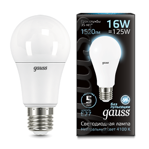 1Лампы (источники света) лампа светодиодная black led a60 16w e27 1470lm 4100k | 102502216 | gauss выгодная цена