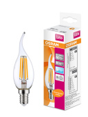 Лампы (источники света) лампа светодиодная филаментная led star classic ba 5w, прозрачная колба, е14 lsclba60 cl 5w/840 230vfile1410x1ru | 4058075212367 | osram выгодная цена