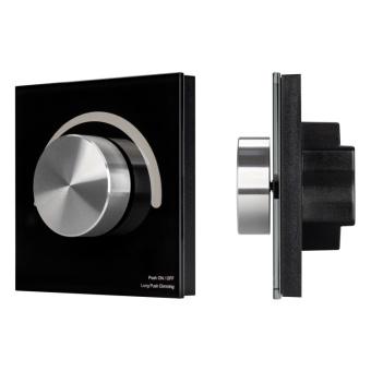 1Ленты светодиодные панель smart-p99-dim-g-in black (230v, 1.5a, 0/1-10v, rotary, 2.4g) (arlight, стекло) | 028433 | arlight выгодная цена