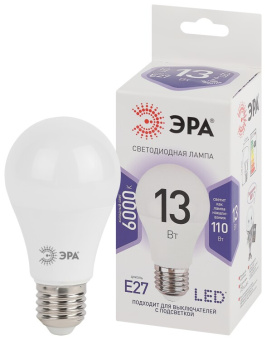 1Лампы (источники света) лампа светодиодная led a60-13w-860-e27 | б0031395 | эра выгодная цена
