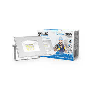 1Прожекторы прожектор светодиодный 20w 1350lm ip65 6500к белый | 613120320 | gauss выгодная цена