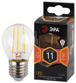 Лампы (источники света) лампа светодиодная f-led p45-11w-827-e27 (филамент, шар, 11вт, тепл, e27) | б0047013 | эра выгодная цена