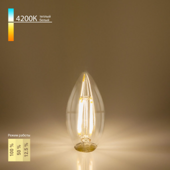 1Лампы (источники света) лампа светодиодная dimmable bl134 5w 4200k e14 (c35 прозрачный) диммируемая светодиодная филаментная | a045174 | elektrostandard выгодная цена