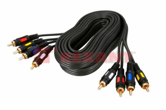 1Шнуры ТВ,Аудио шнур 4rca plug - 4rca plug 1.5м (gold) | 17-0312 | rexant выгодная цена