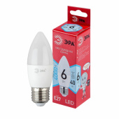 Лампы (источники света) лампа светодиодная led b35-6w-840-e27 r (диод, свеча, 8вт, нейтр, e27) | б0050232 | эра выгодная цена